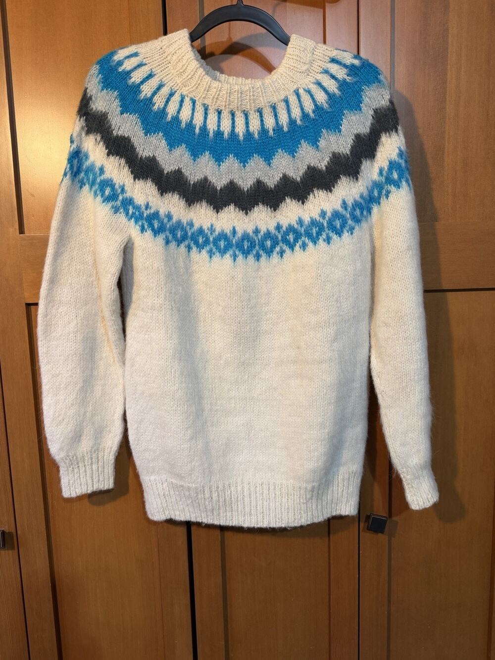 Chasqui Manos Andinas 100% Alpaca Wool Sweater Made In Bolivia